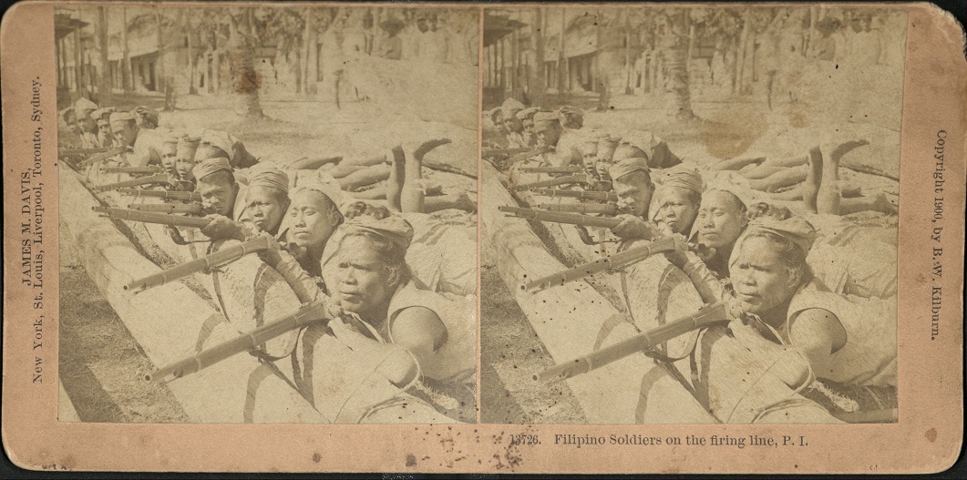 Filipino Soldiers in the firing line, P. I.